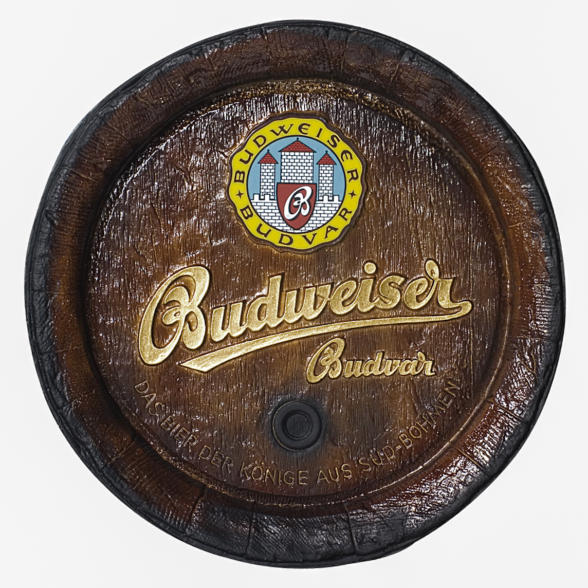 Barril Horizontal de parede em fibra decorativo - Budweiser Cerveja