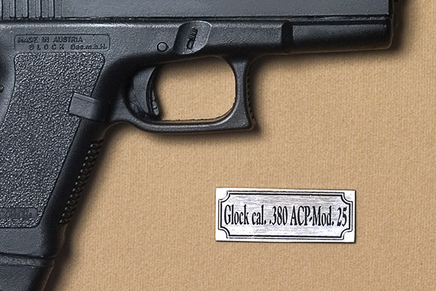 Quadro de Arma Resina KG Glock cal. .380 ACP-Mod. 25 - Clássico