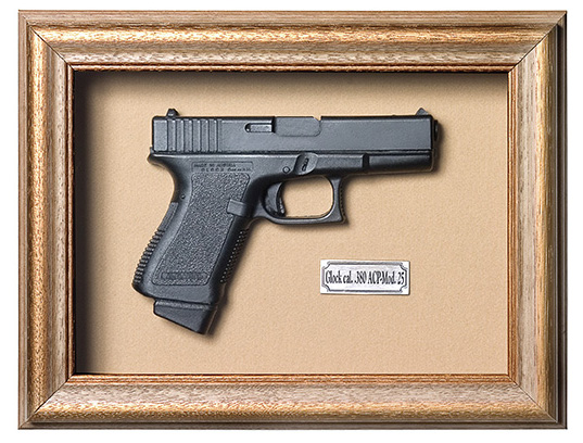 Quadro de Arma Resina KG Glock cal. .380 ACP-Mod. 25 - Clássico