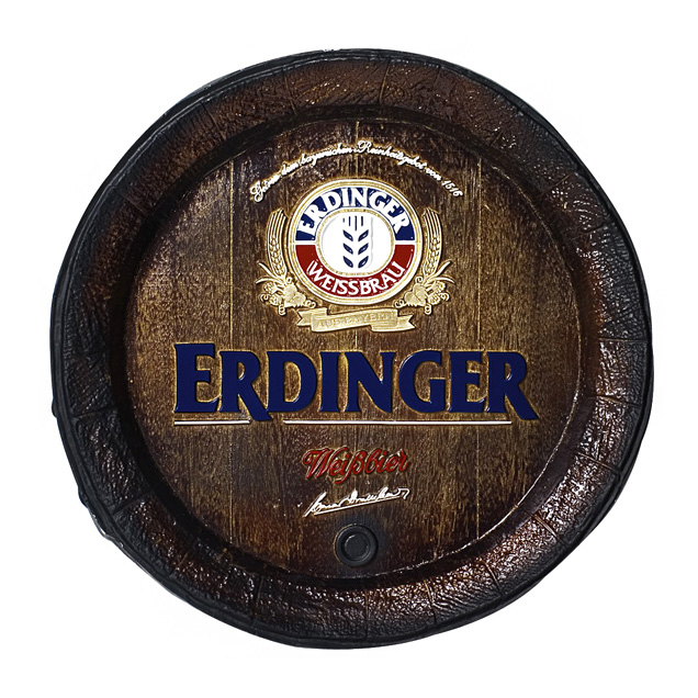 Barril Horizontal de parede em fibra decorativo - Erdinger Cerveja