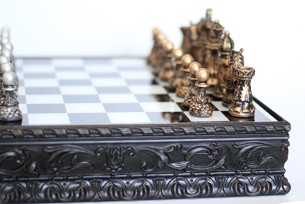 Conjunto de xadrez de vidro peças elegantes e jogo de tabuleiro de