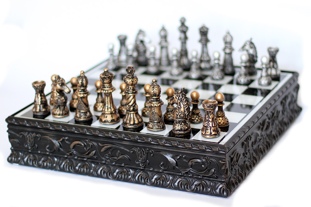 Jogo xadrez Ornato completo Peças e Tabuleiro